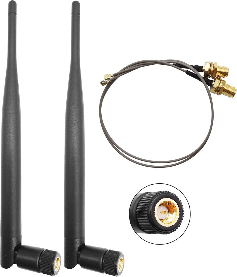 Tenmory 915MHz LoRa Antenna Indoor 3dBi Gain Omni SMA Male + U.FL MHF1 Cable 2 Pcs - Image 1